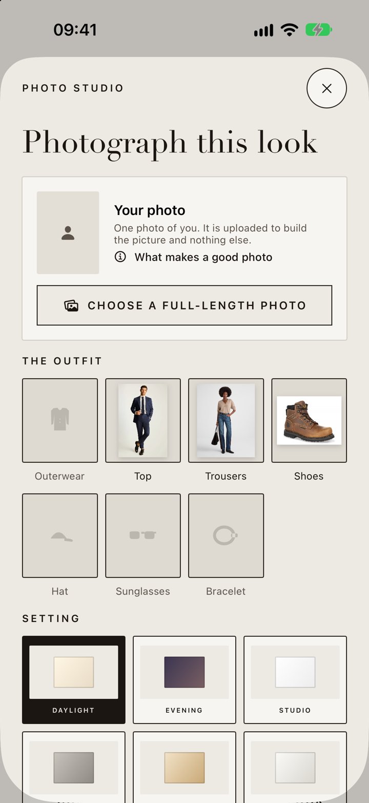Sartor app screenshot — Studio