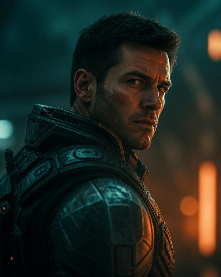 Cinematic character look generated with xPic